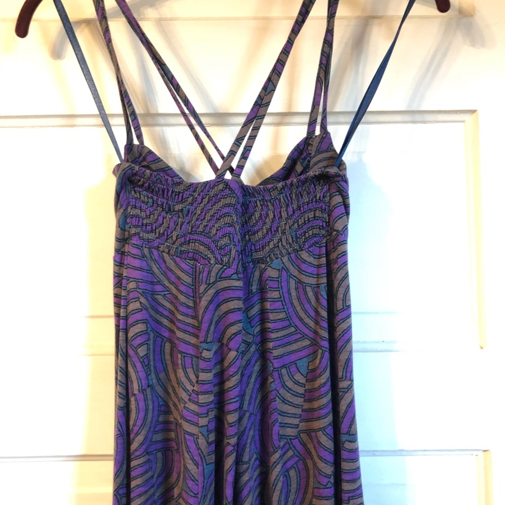 Vintage Free People Dress size Small purple green gold full skirt twirly - Picture 8 of 9